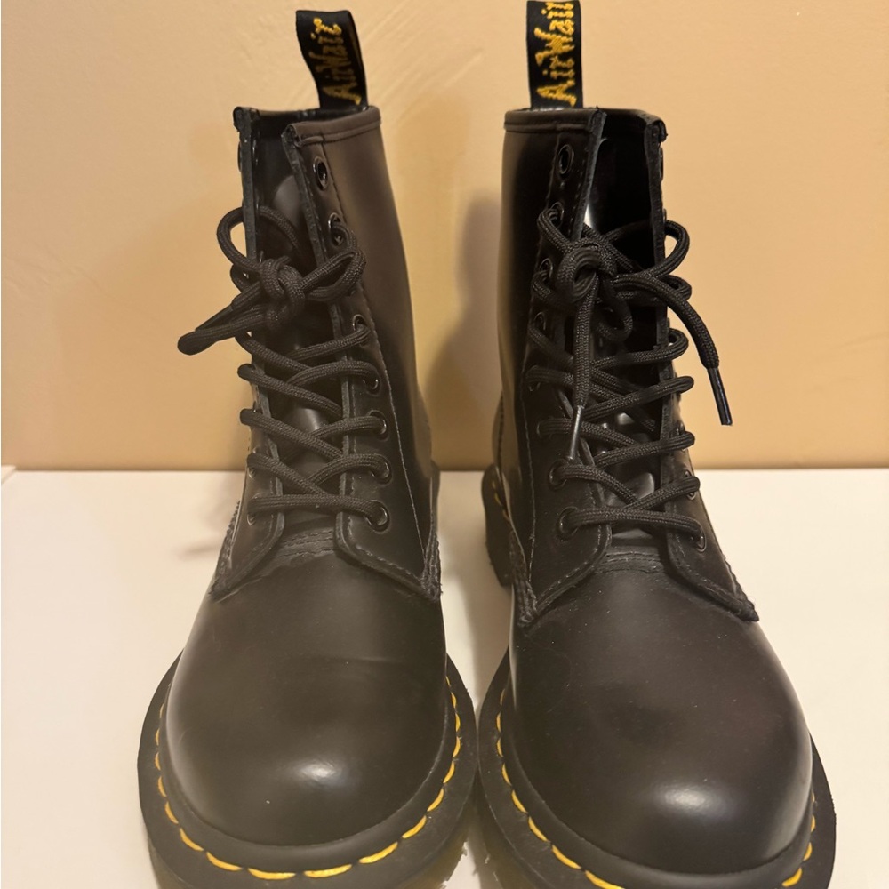 Dr. Martens Black Boots with Yellow Accents